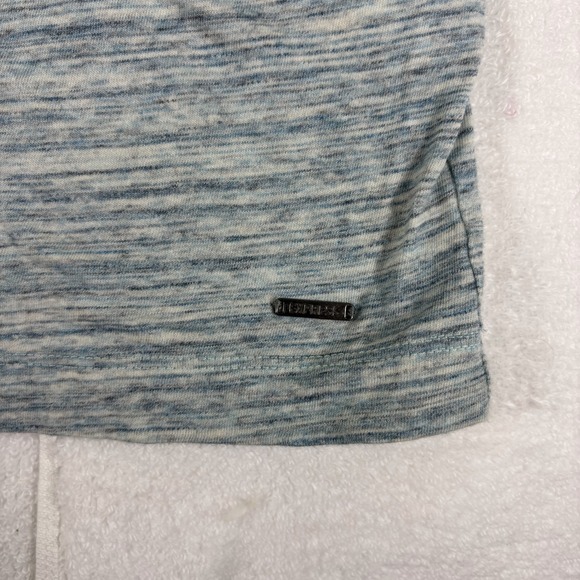 Express Henley Shirt Mens Large Green Gray Logo 100% Cotton‎ Relaxed Fit Casual - Picture 9 of 11